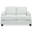thumbnail image 1 of Contemporary Home Living Tufted Faux Leather Flared Arm Straight Sofa - 58" - White, 1 of 4
