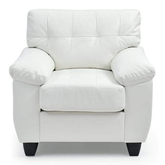 Contemporary Home Living Tufted Upholstered Accent Chair - 36" - White