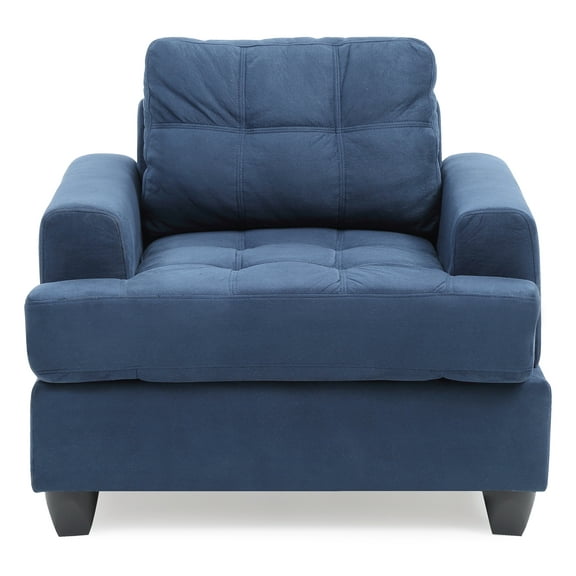 Contemporary Home Living Tufted Upholstered Accent Chair - 38" - Blue and Black