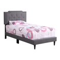 thumbnail image 1 of Contemporary Home Living Upholstered Button Tufted Twin Panel Bed - 81" - Gray, 1 of 4