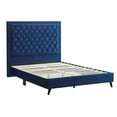 thumbnail image 1 of Contemporary Home Living Upholstered Tufted Velvet King Panel Bed - 87" - Blue, 1 of 4