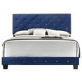 thumbnail image 1 of Contemporary Home Living Velvet Tufted Faux Jewel Upholstered Full Panel Bed - 77" - Blue, 1 of 6