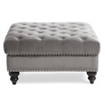 thumbnail image 1 of Contemporary Home Living Velvet Upholstered Tufted Ottoman - 35" - Dark Gray, 1 of 4