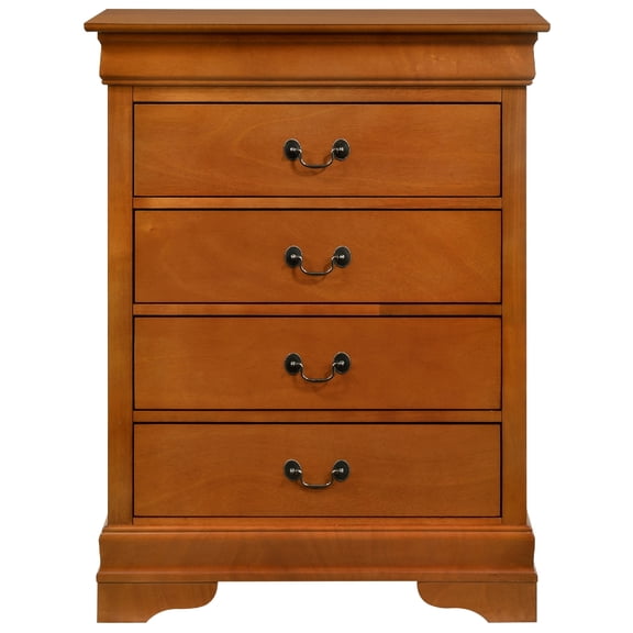 Contemporary Home Living Wooden Bedroom Chest with Four Drawers - 41" - Brown