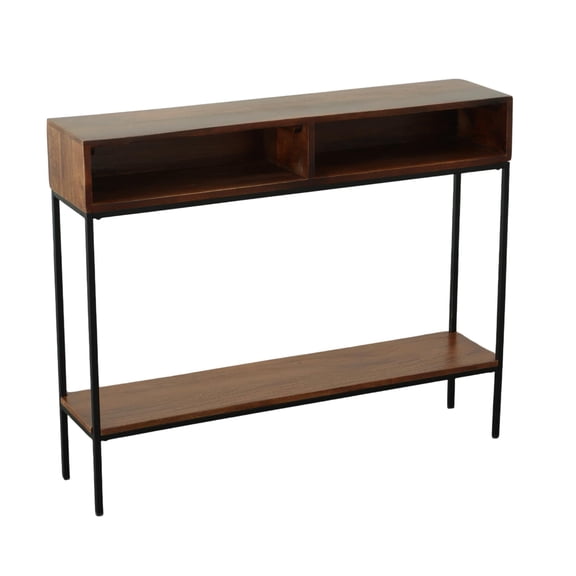 Contemporary Home Living Wooden Console Table - 42" - Brown and Black