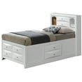thumbnail image 1 of Contemporary Home Living Wooden Panel Twin Bed with Drawers and Shelves - 87" - White, 1 of 3