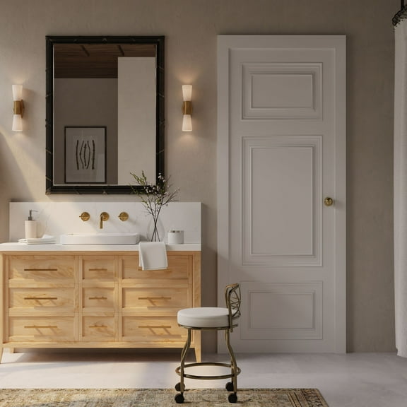 Contemporary Home Living X-Back Vanity Stool with Casters - 27.5" - White and Gold