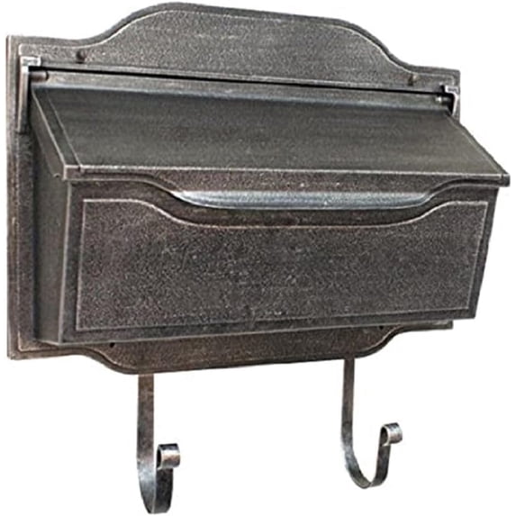 Contemporary Horizontal Silver Mailbox Wall-Mounted