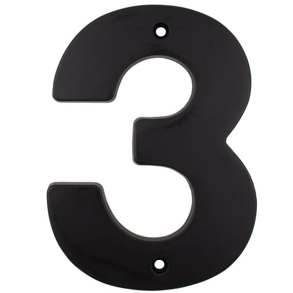 Contemporary House Number, #3, 5 Inches, Matte Black by Stone Harbor Hardware