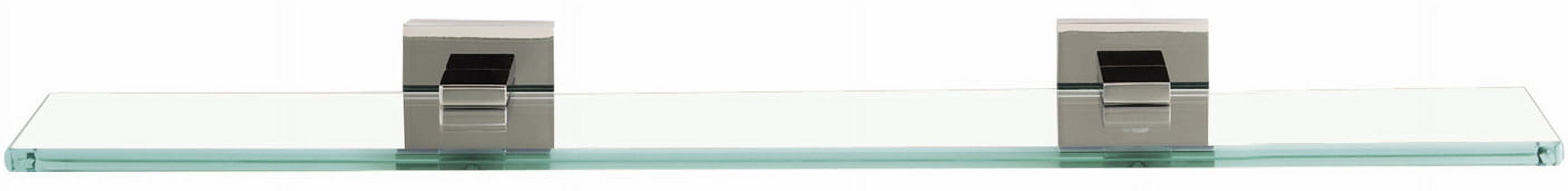 Polished Nickel and Glass Wall-Mounted Shelf