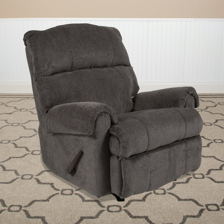 Contemporary Kelly Gray Super Soft Microfiber Rocker Recliner Walmart