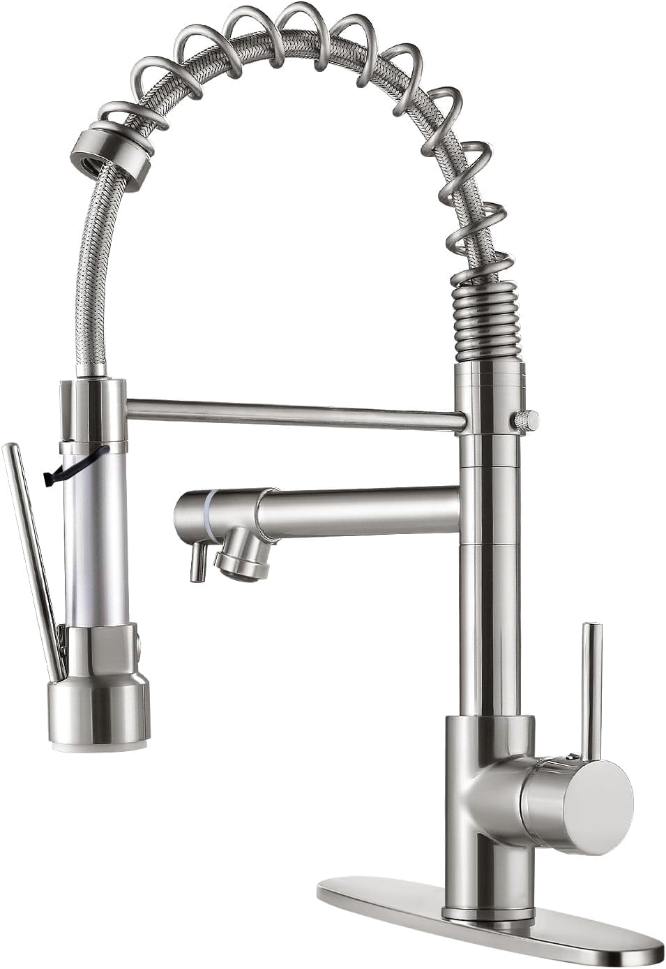 Contemporary Kitchen Faucet with Pull Down Sprayer, Stainless Steel ...