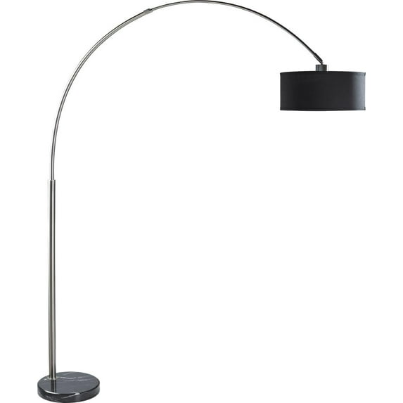 Contemporary Lamp, Chrome- Black (Black)
