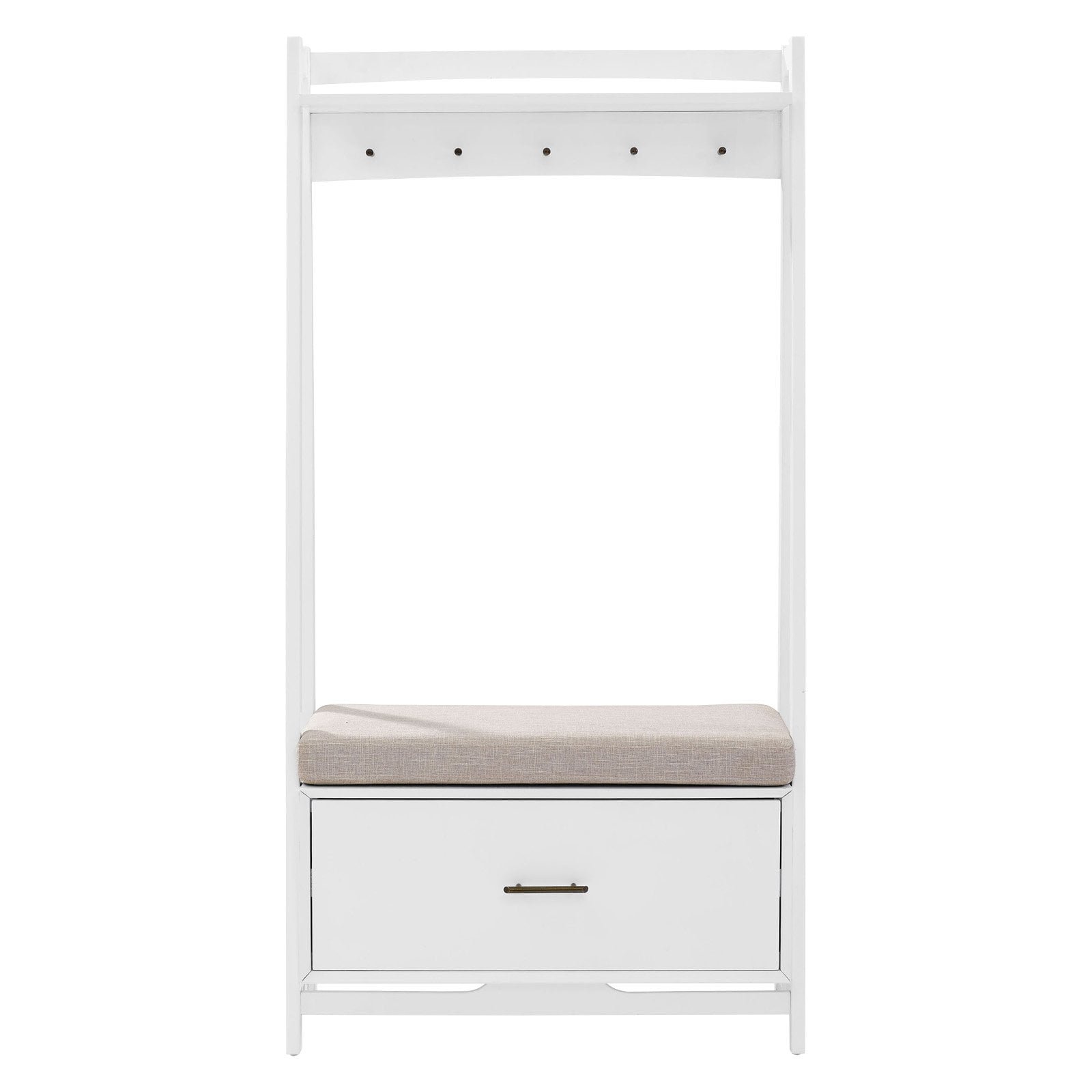Contemporary Landon Hall Tree with Storage Bench, White
