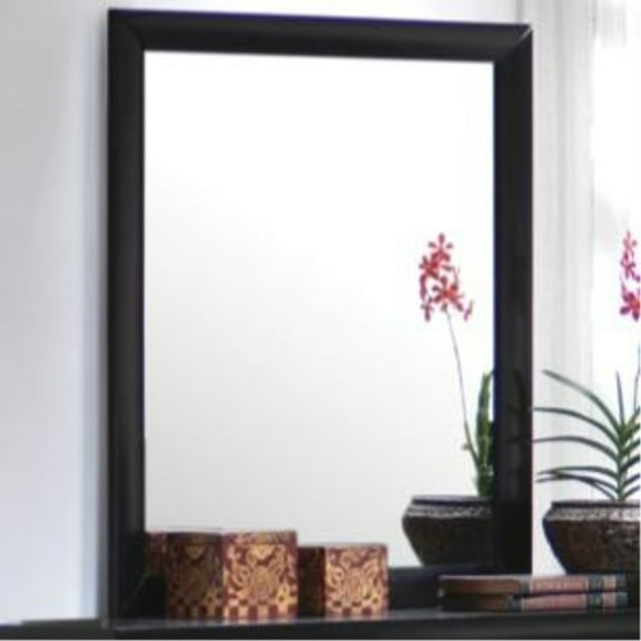 Contemporary Landscape Mirror, Black