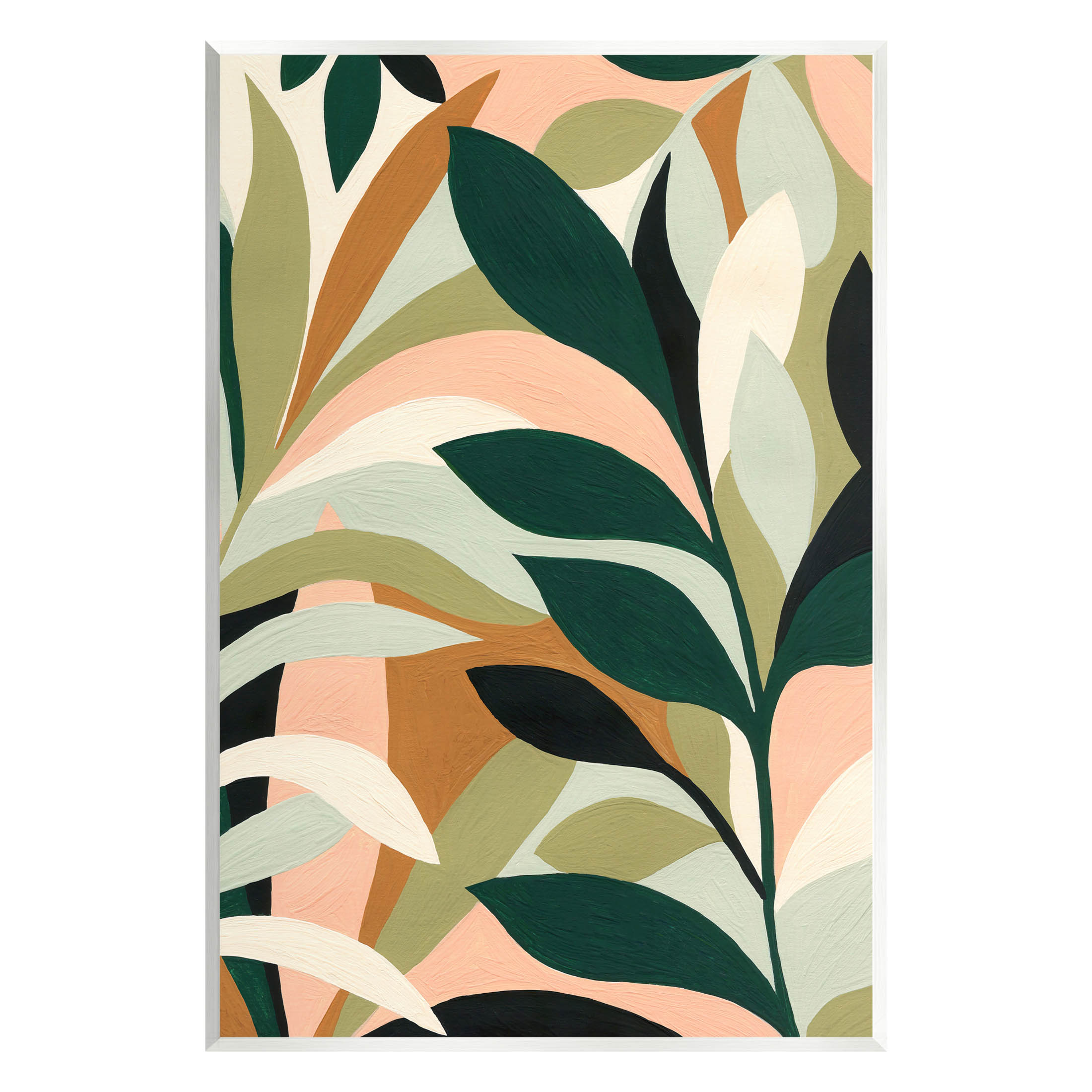 Contemporary Layered Leaves Botanical & Floral Graphic Art Unframed Art Print Wall Art
