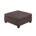 thumbnail image 1 of Contemporary Leatherette Corner Wedge with Tufted Back, Dark Brown- Saltoro Sherpi, 1 of 5