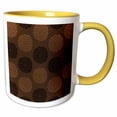 thumbnail image 1 of 3drose, Contemporary Light and Dark Brown Large Mums Flower Pattern, 11oz Two-tone Yellow Mug, 1 of 6