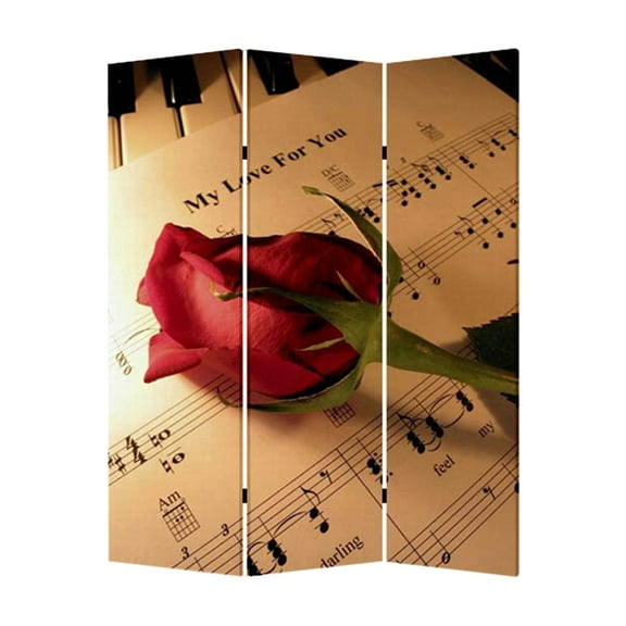 Contemporary Lightweight 3 Panel Music Screen Room Divider With Two Different Finishes