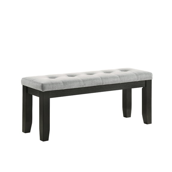 Contemporary Living Room Bench With Gray Upholstery And Tapered Legs Upholstered Seat Solid Wood For Area
