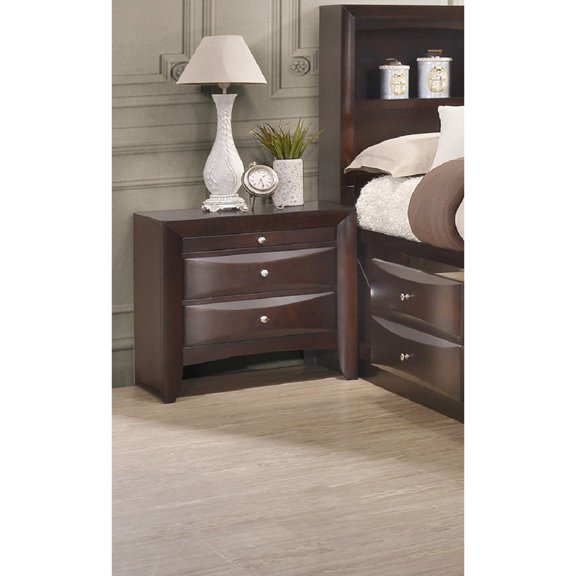 Contemporary Look - Silver Hardware - Bedside Utility - Sturdy Night Table