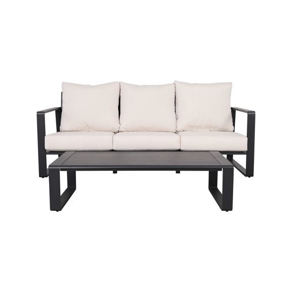 Contemporary Look / Versatile Decor Match / Sofa and Coffee Table with Beige Cushions