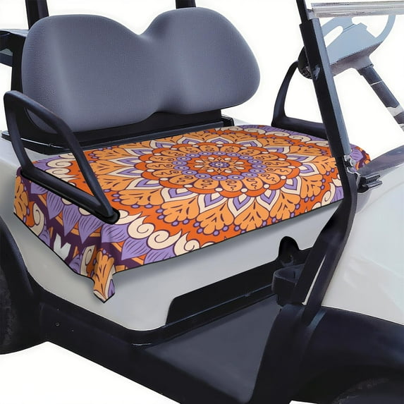 Contemporary Mandala Golf Cart Seat Cover 51" x 31", Universal Microfiber Towel for Bench Protection