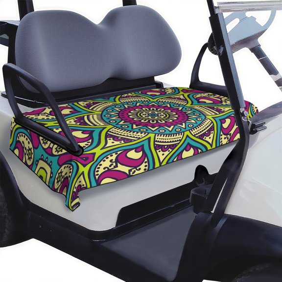 Contemporary Mandala Print Bench Cover 51" x 31", High-Quality Microfiber Towel for Golf Cart Seat Protection