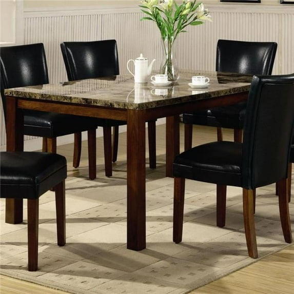 Contemporary Marble Look Top Dining Table,Brown - Walmart.com