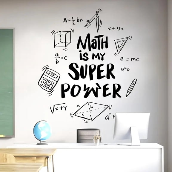 Contemporary Math Themed Wall Decal - Inspirational PVC Wall Sticker for Bedroom, Living Room, and Classroom Decor
