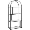 thumbnail image 1 of Contemporary Metal Arch Asymmetrical Faux Marble Bookcase in White Faux Marble, 1 of 4