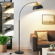 NATYSWAN 71" Arc Floor Lamps for Living Room, Modern Standing Lamp with Adjustable Hanging Metal Hollow Shade, Tall Pole Lamp with Foot Switch, Over Couch Arched Reading Light for Bedroom, Office