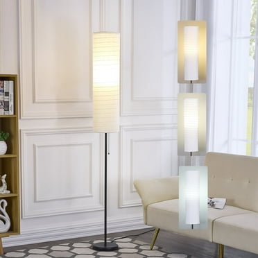 NATYSWAN 65" Paper Floor Lamp - Minimalist Skinny Tall Lamp for for Living Room - LED Bulb Included&Pull Chain Switch - Stand Corner Lamp for Bedroom, Home Office