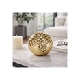 thumbnail image 1 of Contemporary Metal Mesh Orb for Home Decor - Ornaments for Bathroom, Living Room, and Office Room Decor - Decorative Sculptural Object for Shelf Display and Coffee Table Accent - 7", Gold, 1 of 12