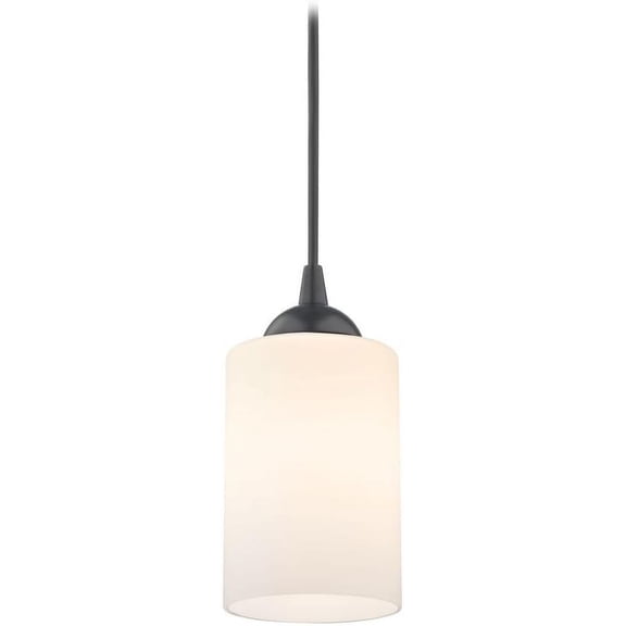 Contemporary Mini-Pendant Light with White Cylinder Glass