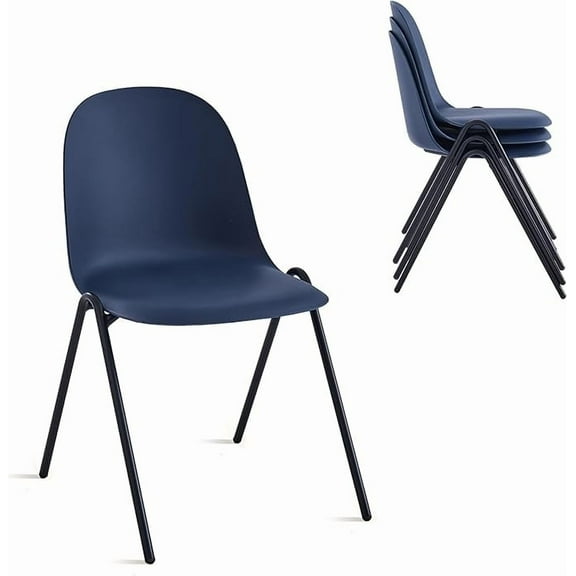 XDECO Stackable Dining Chairs 4-Pack for Indoor/Outdoor, Blue