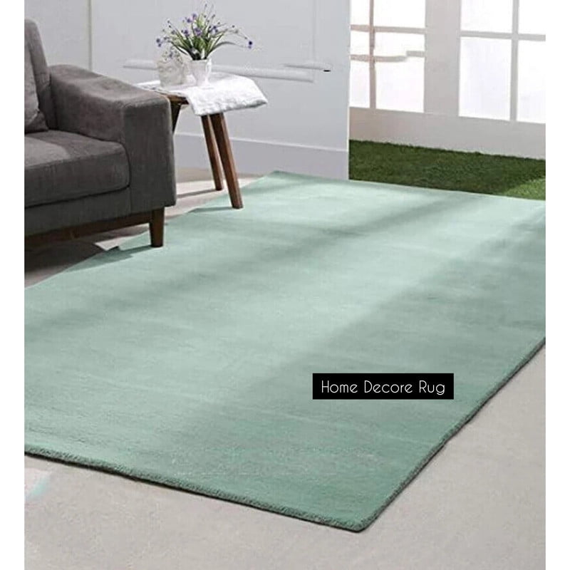 Small Rugs Solid Color Contemporary Mint Tufted Rug – Simple Solid Rugs Color for Everyday ...