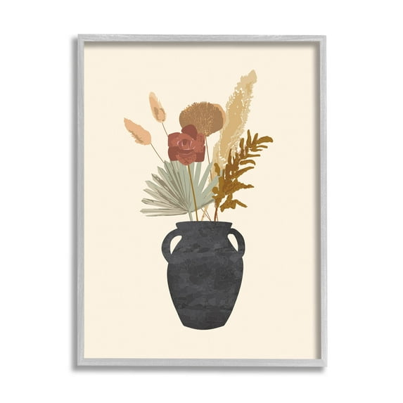 Contemporary Mixed Botanical Herbs Botanical & Floral Graphic Art Gray Framed Art Print Wall Art