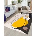 thumbnail image 1 of Contemporary Modern Abstract Art Deco Rug For Living Room Bedroom Diningroom Office Table Boho Area Rug Indoor Outdoor Kitchen Hallway Washable Carpet Runner Black Yellow 1x2ft, 1 of 6