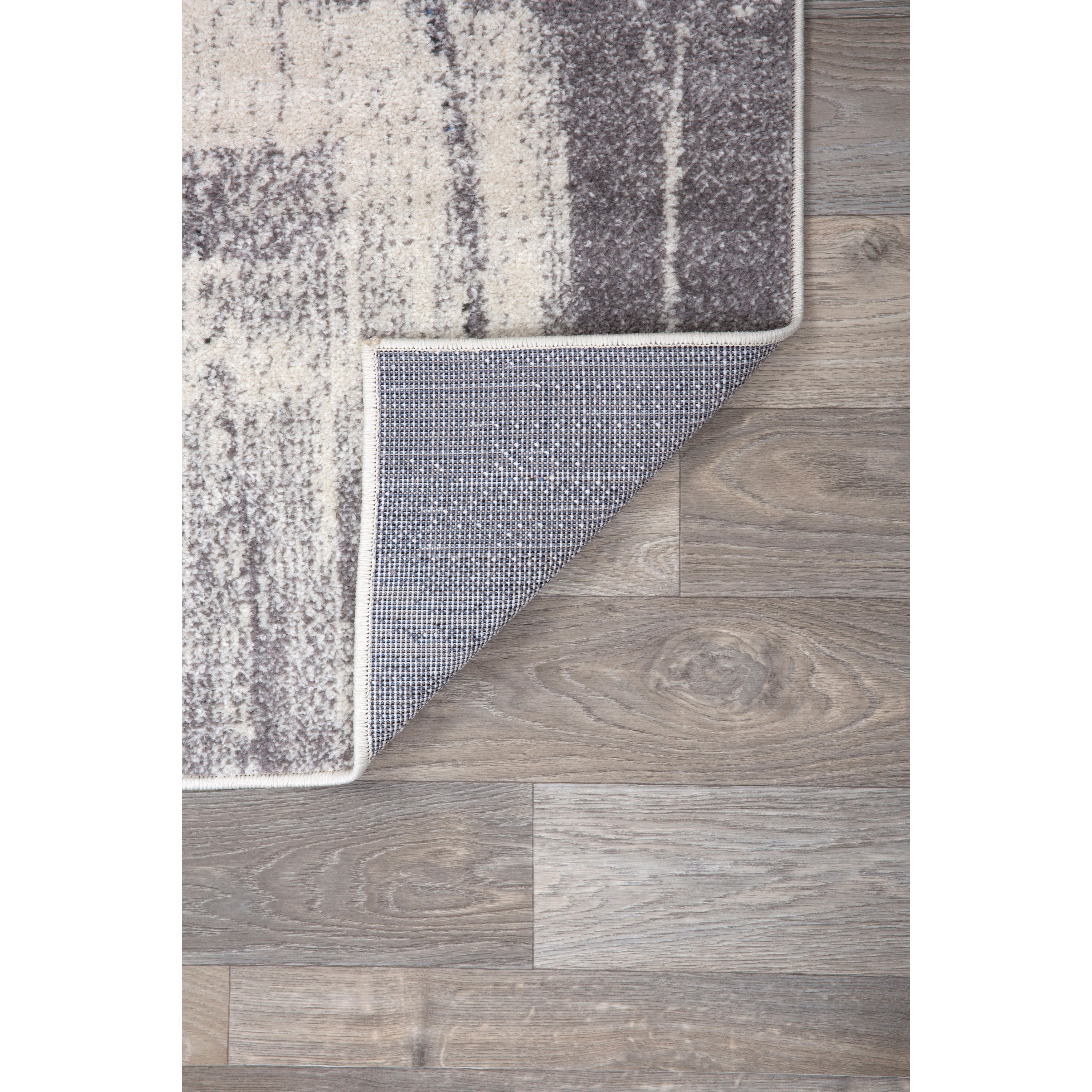 Elegant Abstract Black Synthetic Rug 26" x 3" Easy Care