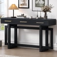 thumbnail image 1 of Contemporary Modern Entryway Console Table 57-Inch Extra Long Entry Sofa Table with Storage Drawers for Living Room Hallway, Black, 1 of 6