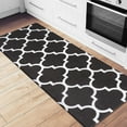 thumbnail image 1 of Contemporary Modern Moroccan Trellis Anti Fatigue Standing Mat 18" x 47" Black, 1 of 3
