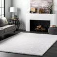 thumbnail image 1 of Contemporary Modern Simple Plush Shag Area Rug in Solid White Size 4' x 6', 1 of 3