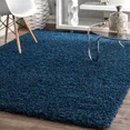 thumbnail image 1 of Contemporary Modern Simple Solid Shaggy Area Rug in Navy Blue Size 4' x 6', 1 of 4