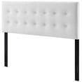 thumbnail image 1 of Contemporary Modern Urban Designer Bedroom Full Size Tufted Headboard, Velvet Fabric, White, 1 of 5