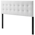 thumbnail image 1 of Contemporary Modern Urban Designer Bedroom Full Size Tufted Headboard, Velvet Fabric, White, 1 of 5