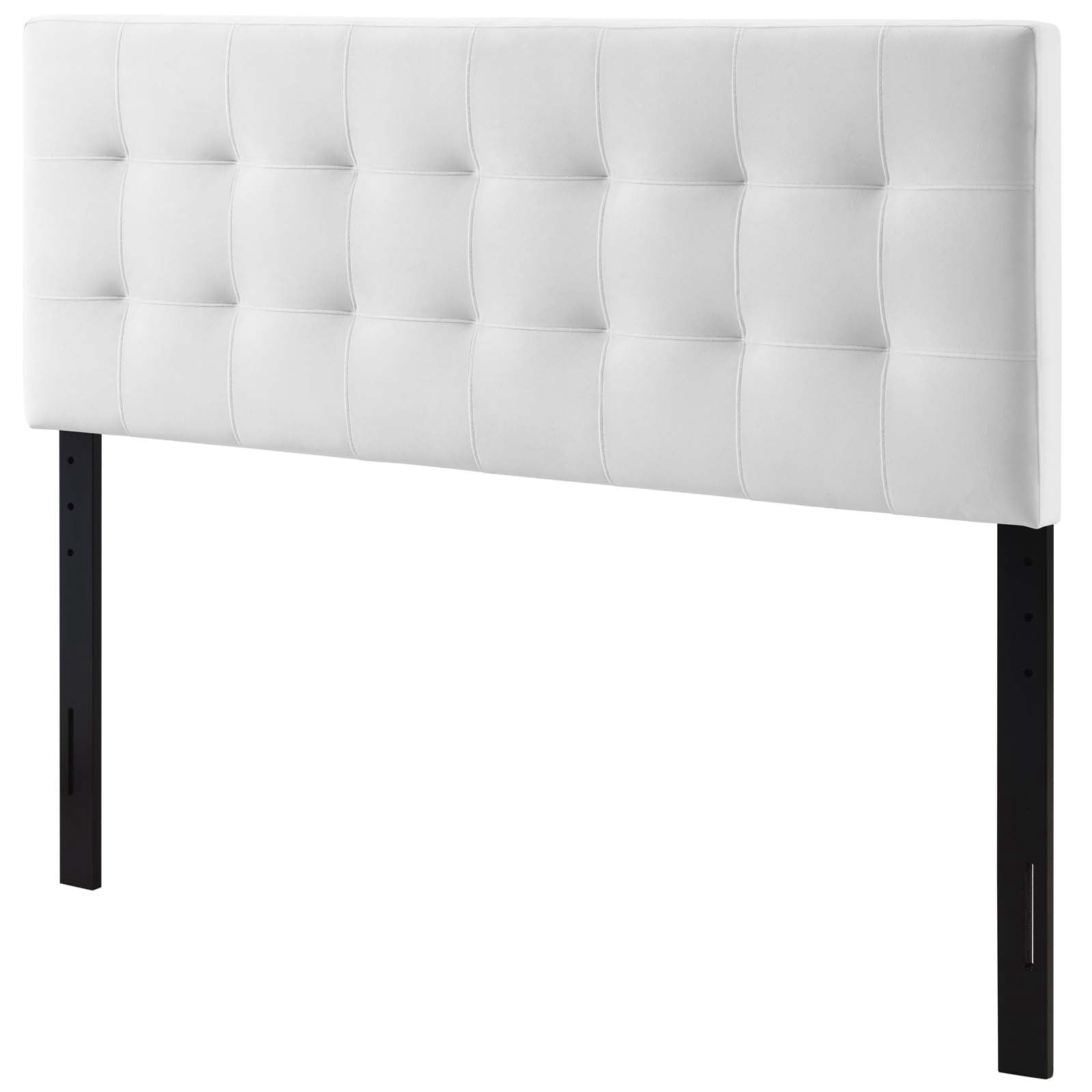 Contemporary Modern Urban Designer Bedroom Queen Size Tufted Headboard, Velvet Fabric, White