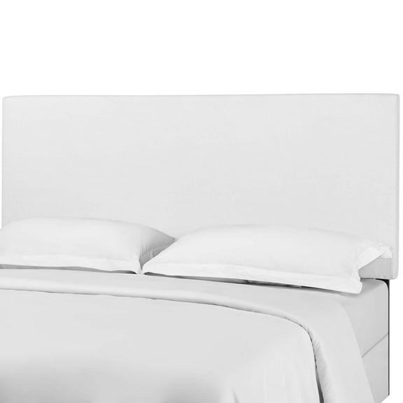 Contemporary Modern Urban Designer Bedroom Twin Size Headbaord, Fabric, White