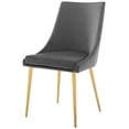 thumbnail image 1 of Contemporary Modern Urban Designer Dining Kitchen Room Side Dining Chair, Velvet Fabric Metal Steel, Grey Gray, 1 of 7
