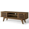 thumbnail image 1 of Contemporary Modern Urban Designer Living Room Lounge Club Lobby Media TV Stand Storage Set, Wood, Natural Walnut Brown, 1 of 7